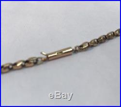 Fine victorian 9ct gold Faceted Link Belcher necklace chain 9k 375
