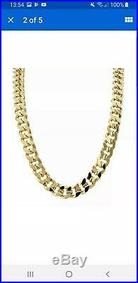 Flat Curb Chain Necklace 9ct Gold Gents Solid 375 Heavy Chunky 32.2g 22 Inches