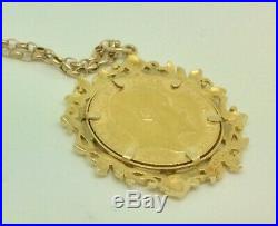 Full 1909 22ct Gold Sovereign pendant & 26 9ct Gold chain