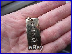 GENTS Wide HALF OUNCE 15.2 grms solid 9ct GOLD HALLMARK Pendant VGC