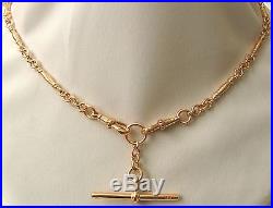 GENUINE 9K 9ct SOLID ROSE GOLD ALBERT NECKLACE CHAIN with T-BAR & DOUBLE SWIVEL