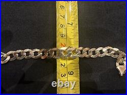 GENUINE SOLID 9CT GOLD MEN's CURB BRACELET 375 STAMPED