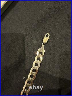 GENUINE SOLID 9CT GOLD MEN's CURB BRACELET 375 STAMPED