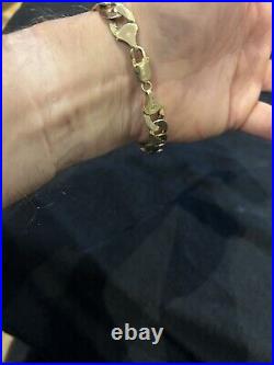 GENUINE SOLID 9CT GOLD MEN's CURB BRACELET 375 STAMPED