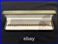 GENUINE SOLID 9CT GOLD MEN's CURB BRACELET 375 STAMPED