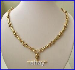 GENUINE SOLID 9K 9ct YELLOW GOLD BELCHER ALBERT CHAIN NECKLACE with SWIVEL CLASP