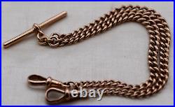 GOOD ANTIQUE Graduated VICTORIAN 9ct GOLD DOUBLE Albert Pocket Watch Chain 25.3g