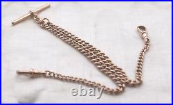 GOOD ANTIQUE Graduated VICTORIAN 9ct GOLD DOUBLE Albert Pocket Watch Chain 25.3g