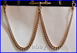 GOOD ANTIQUE Graduated VICTORIAN 9ct GOLD DOUBLE Albert Pocket Watch Chain 25.3g