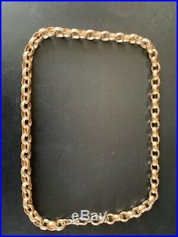 Gents 9ct Gold Belcher Chain 24 69 Grams 9 Carat Patterned Necklace