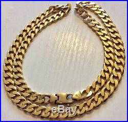 Gents Extremely Heavy Solid 9CT Gold Curb Necklace Chain 24 inches