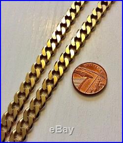 Gents Extremely Heavy Solid 9CT Gold Curb Necklace Chain 24 inches