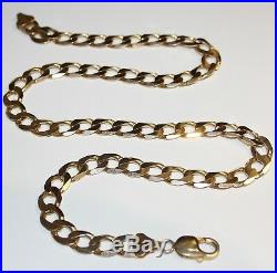 Gents Heavy 9ct Gold Solid Curb Link Necklace 55.6grams 22''Inches Long Offers