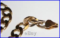 Gents Heavy 9ct Gold Solid Curb Link Necklace 55.6grams 22''Inches Long Offers