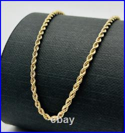 Genuine 9ct Yellow Gold 2MM Twisted Rope Link Chain Brand New 18 Inch