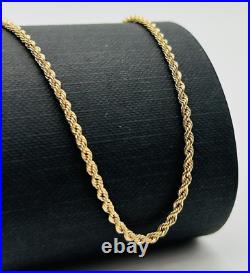 Genuine 9ct Yellow Gold 2MM Twisted Rope Link Chain Brand New 18 Inch