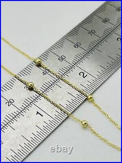 Genuine 9ct Yellow Gold 2mm Round Ball Bead Chain Necklace 16 18 20 22 24