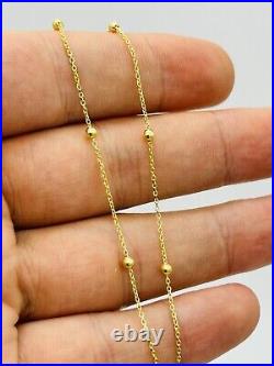 Genuine 9ct Yellow Gold 2mm Round Ball Bead Chain Necklace 16 18 20 22 24