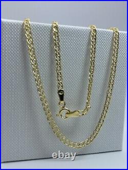 Genuine 9ct Yellow Gold 3mm Double Curb Chain Necklace 16 18 20