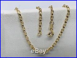 Genuine 9ct Yellow Gold Belcher Chain Necklace Necklet 1.6mm width 20 22