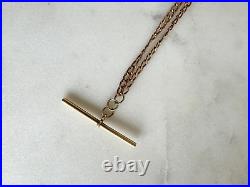 Gold 9ct 9k Figaro Chain Necklace with T-Bar 19 4g