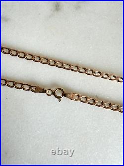 Gold 9ct 9k Figaro Chain Necklace with T-Bar 19 4g