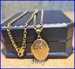 Gold 9ct chain with locket. 15.12gm