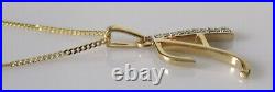 Gold Diamond Necklace 9ct Gold Diamond Capital Letter'A' Pendant & 9ct Chain