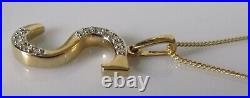 Gold Diamond Necklace 9ct Gold Diamond Capital Letter'S' Pendant & 9ct Chain