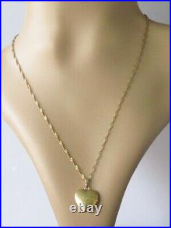 Gold Diamond Necklace 9ct Gold Diamond Heart Shape Locket Pendant & Gold Chain