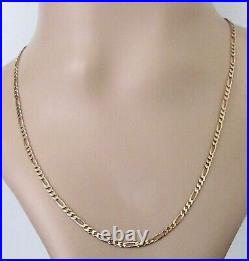 Gold Figaro Chain Vintage 9ct Yellow Gold Flat Figaro Chain (18 inches)