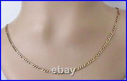 Gold Figaro Chain Vintage 9ct Yellow Gold Flat Figaro Chain (18 inches)