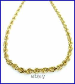 Gold Rope Chain 9ct Yellow Gold Rope Link Chain 20 Inch 4mm Wide Rope Chain Gift