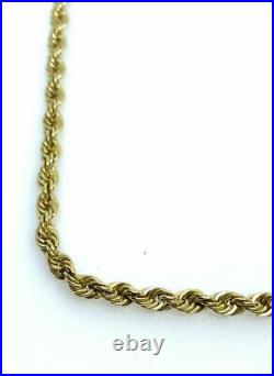 Gold Rope Chain 9ct Yellow Gold Rope Link Chain 20 Inch 4mm Wide Rope Chain Gift