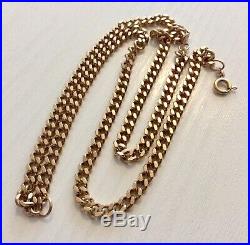 Good Gents Vintage Heavy Solid 9CT Gold Mens Curb Necklace Chain 20 inch