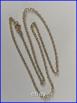 Good Strong Vintage 18.25 Long Solid 9ct Gold Chain Necklace Belcher