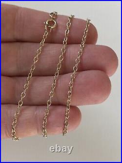 Good Strong Vintage 18.25 Long Solid 9ct Gold Chain Necklace Belcher