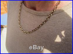 HEAVY 18.5 INCH 9ct GOLD HM LONDON PATTERNED BELCHER CHAIN NECKLACE 17.9 GRAMS