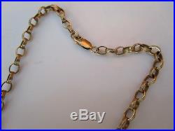 HEAVY 18.5 INCH 9ct GOLD HM LONDON PATTERNED BELCHER CHAIN NECKLACE 17.9 GRAMS