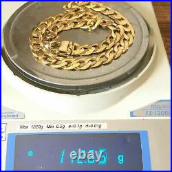 HEAVY 9ct GOLD CURB CHAIN MEN'S SOLID NECKLACE 112.6g 22 1/2