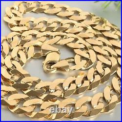 HEAVY 9ct GOLD CURB CHAIN MEN'S SOLID NECKLACE 77.3g 22 1/4