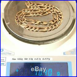 HEAVY 9ct GOLD FIGARO CHAIN NECKLACE 22 SOLID MEN'S 70.4g