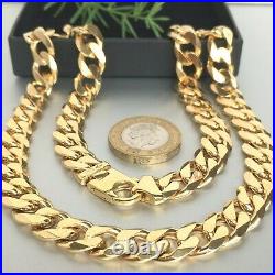 HEAVY 9ct SOLID GOLD CURB CHAIN 20 1/4 MEN'S 89.9g
