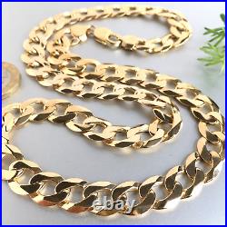HEAVY 9ct SOLID GOLD CURB CHAIN 23 1/4 MEN'S 87.7g (2.81toz) GORGEOUS