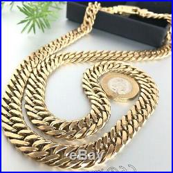HEAVY 9ct SOLID GOLD DOUBLE LINK MEN'S IMPRESSIVE 24 3/4 CHAIN NECKLACE 123.06g