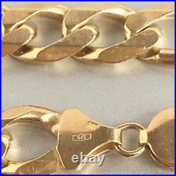 HEAVY 9ct SOLID GOLD FIGARO CURB CHAIN 22 3/8 MEN'S 94.2g (3.02 toz) GORGEOUS