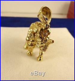 HEAVY Large Solid 9ct Gold ELEPHANT Pendant Hm 3D 5cm 25gr Moveable Gift cx930
