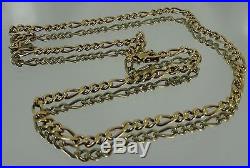 HEAVY Solid 9ct Yellow Gold FIGARO Chain Necklace 19 19gr Hm