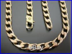 HEAVY VINTAGE 9ct GOLD CURB LINK NECKLACE CHAIN 18 1/2 inch C. 1980