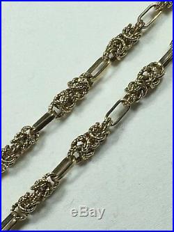 HEAVY VINTAGE SOLID 9CT GOLD FANCY LINK CHAIN NECKLACE 2/3oz